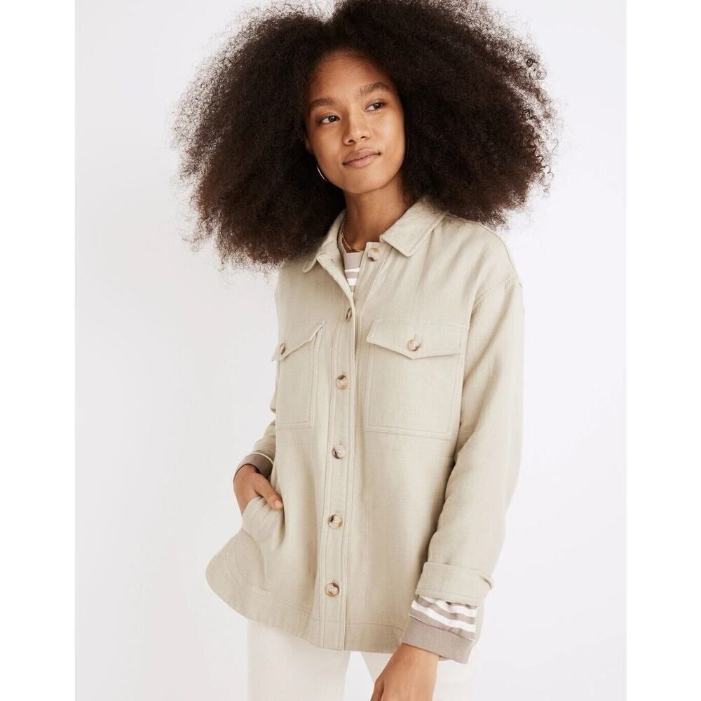 Madewell Waffleback Branner Cream Shirt Jacket XL